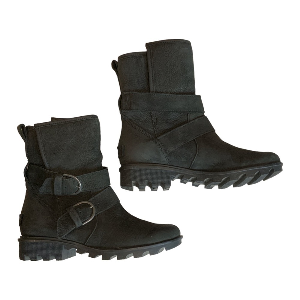 Sorel Women Phoenix Moto Cozy Shearling lining folding leather boots NL4311-010